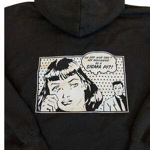 Sigma Pi Graphic Sweatshirt Size L Hoodie Meme Comic GREEK Pop Art Unisex Funny